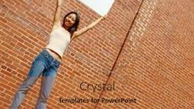 Presentation with white brick wall - Theme with fashionable-chinese-girl-with-blank background and a  colored foreground