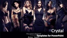  Presentation with women - PPT theme featuring lingerie - fashionable collection of different women background and a black colored foreground