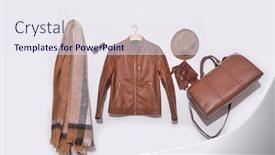  Presentation with accessories - Slide set with fashionable-concept-set-of-men background and a sky blue colored foreground