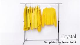  Presentation with clothing - Amazing presentation design having fashionable-female-clothing-with-yellow backdrop and a sky blue colored foreground
