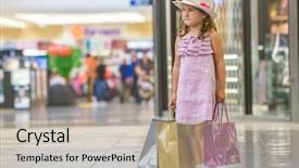  Presentation with mall - Presentation enhanced with fashionable hat on shopping background and a  colored foreground