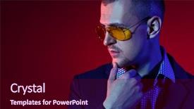  Presentation with beauty - Slide set featuring fashionable male model wearing coat background and a black colored foreground