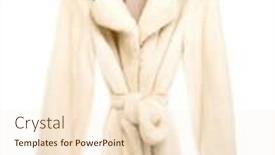  Presentation with mink whale - PPT theme having fashionable mink fur coat isolated on white background and a cream colored foreground