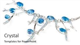  Presentation with diamond - PPT theme having fashionable necklace with sapphires background and a white colored foreground