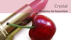  Presentation with lipstick - PPT theme consisting of fashionable-red-lipstick-juxtaposition background and a  colored foreground