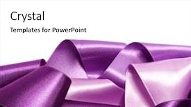  Presentation with satin - Beautiful theme featuring fashionable satin purple ribbon backdrop and a white colored foreground