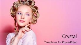  Presentation with child teen - Theme enhanced with fashionable teen girl studio shot background and a  colored foreground