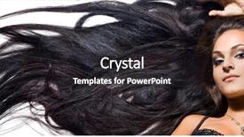  Presentation with long hair - Audience pleasing PPT theme consisting of fashionable woman with long hair backdrop and a dark gray colored foreground
