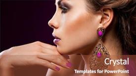  Presentation with jewelry for womens - Presentation enhanced with fashionable woman with violet jewelry background and a red colored foreground