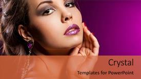  Presentation with jewelry for womens - Amazing PPT layouts having fashionable woman with violet jewelry backdrop and a red colored foreground