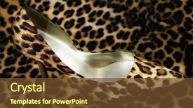  Presentation with 3d printing print concept metallic - PPT theme featuring fashionable woman's leopard print background and a  colored foreground