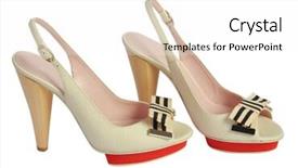  Presentation with shoes - Cool new theme with fashionable women's shoes isolated on white backdrop and a white colored foreground