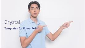  Presentation with polo - Presentation enhanced with fashionable-young-man-wearing-blue background and a sky blue colored foreground