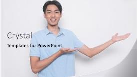  Presentation with polo - Beautiful slide set featuring fashionable-young-man-wearing-blue backdrop and a sky blue colored foreground