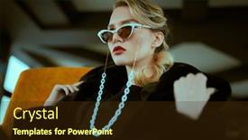  Presentation with modern - Amazing theme having fashionable-young-woman-in-modern backdrop and a tawny brown colored foreground