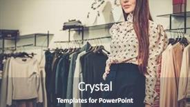  Presentation with boutique - Colorful PPT theme enhanced with fashionable young woman backdrop and a tawny brown colored foreground