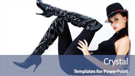  Presentation with black girl sexy fashionable mulatto - Beautiful presentation theme featuring fashionchic - glamour fashionable gorgeous woman backdrop and a ocean colored foreground