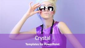  Presentation with studio - Slide deck consisting of fashionchic - portrait of a fashionable woman background and a  colored foreground