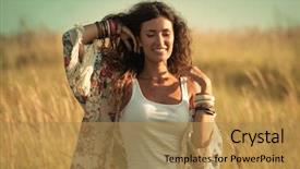 Presentation with clothes - Amazing slides having fashionchic - smiling young woman wearing boho backdrop and a gold colored foreground