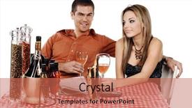  Presentation with bistro - Beautiful theme featuring fashionchica - beautiful and sexy woman backdrop and a coral colored foreground