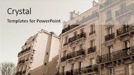  Presentation with old fashioned about history of wika - Slide deck featuring fashioned building in paris europe background and a  colored foreground