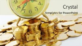  Presentation with old fashioned - Beautiful slides featuring fashioned clock dial on gold backdrop and a yellow colored foreground