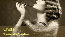  Presentation with old fashioned - PPT theme having fashioned makeup and finger wave background and a tawny brown colored foreground