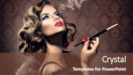  Presentation with old fashioned - Slides with fashioned makeup and finger wave background and a tawny brown colored foreground