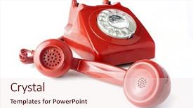  Presentation with old telephone - Amazing theme having red old fashioned style telephone backdrop and a lemonade colored foreground