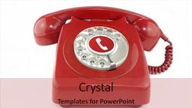  Presentation with 1970 - Slide set featuring fashioned style telephone from 1970 background and a red colored foreground