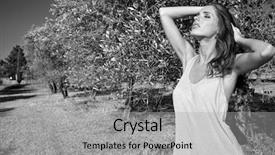  Presentation with olive - Cool new slide deck with fasion - beautiful fashion model woman backdrop and a  colored foreground