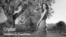  Presentation with olive - Colorful presentation design enhanced with fasion - beautiful fashion model woman backdrop and a  colored foreground