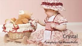  Presentation with baby - Theme consisting of fasion - little child baby plying background and a  colored foreground