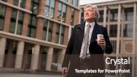  Presentation with hot work - Cool new slides with fasion - senior businessman with briefcase backdrop and a  colored foreground