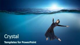  Presentation with ocean clear water deep blue - Presentation consisting of fasion - woman dancer in clear blue background and a  colored foreground