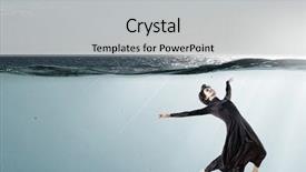  Presentation with clear water - PPT layouts enhanced with fasion - woman dancer in clear blue background and a  colored foreground