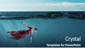  Presentation with ocean clear water deep blue - Slides consisting of fasion - woman dancer in clear blue background and a  colored foreground