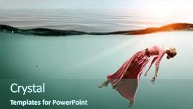  Presentation with clear water - Colorful slide deck enhanced with fasion - woman dancer in clear blue backdrop and a  colored foreground