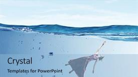  Presentation with ocean clear water deep blue - Colorful slide deck enhanced with fasion - woman dancer in clear blue backdrop and a  colored foreground