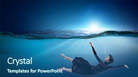  Presentation with clear water - Presentation theme featuring fasion - woman dancer in clear blue background and a  colored foreground