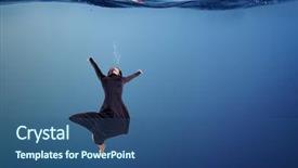  Presentation with clear water - Audience pleasing PPT layouts consisting of fasion - woman dancer in clear blue backdrop and a  colored foreground