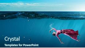  Presentation with clear water - Audience pleasing PPT theme consisting of fasion - woman dancer in clear blue backdrop and a  colored foreground
