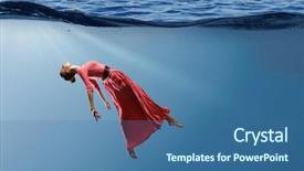  Presentation with clear water - Cool new presentation theme with fasion - woman dancer in clear blue backdrop and a  colored foreground