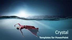  Presentation with clear water - Cool new presentation theme with fasion - woman dancer in clear blue backdrop and a ocean colored foreground