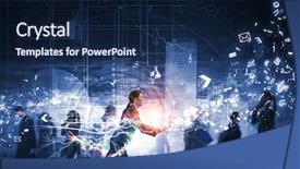  Presentation with media - Amazing PPT layouts having fast - business on the move mixed backdrop and a navy blue colored foreground