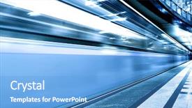  Presentation with train - Amazing presentation having fast blue moving train backdrop and a teal colored foreground