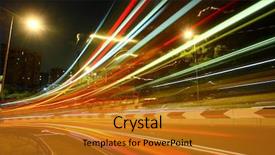  Presentation with highway - Beautiful presentation featuring fast car - highway light trails backdrop and a gold colored foreground