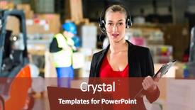  Presentation with friendly - Colorful PPT theme enhanced with fast customer support - friendly woman dispatcher or supervisor backdrop and a tawny brown colored foreground