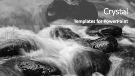  Presentation with mountain stream - Amazing slide deck having fast flowing mountain stream and rocks backdrop and a gray colored foreground