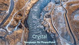  Presentation with downstream - Theme with fast-flowing-skjalfandafljot-river-downstream background and a ocean colored foreground